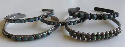 5 Vintage Old Pawn Zuni Native American Turquoise Silver Bracelets REPAIR • $49.99