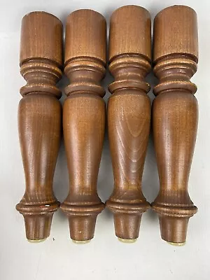 4 Vintage Mid Century Modern Wood Screw On Furniture Table Legs 9” • $22.50