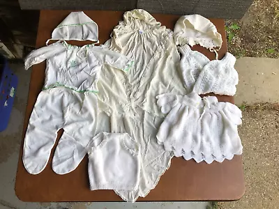 VINTAGE 70s CHILDREN / NEWBORN BABY / TODDLER CLOTHES LOT FOR GIRL KNITTED • $25