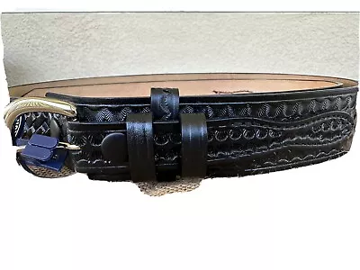 DUTYMAN 1721 Leather 1.5 Ranger Belt Basket Weave Nickel Buckle Black 50 Police • $19.99
