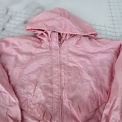 Vintage Pacific Trail Jacket Size M Pink Hooded Rain Coat Outdoor Windbreaker • $20.38