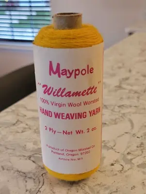 Maypole Willamette Dark Yellow 372 100% Virgin Wool Yarn Vintage  New Wrapped • $8.24