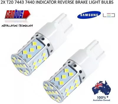 2x T20 7440 7443 Canbus Led White Reverse Indicator Brake Stop Tail Light Bulb   • $24.70