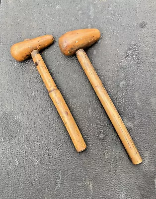 2 X Vintage Small Wooden Lead Dressing Tool Bossing Mallet • £36