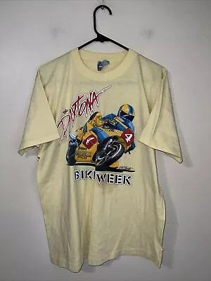 Vintage 1986 Daytona Bike Week T-shirt XL Suzuki Dirt Bike Motorcycle Skimmer • $79.72
