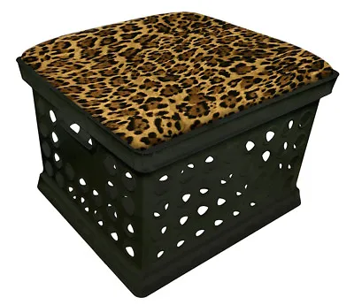 $89.88 • Buy Black Ottoman Bench Storage Utility Crate Novelty Fabric Removable Seat Cushion
