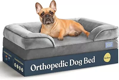 Orthopedic Sofa Dog Bed - Ultra Comfortable Dog Beds For Dogs - Medium Gray • $32.25