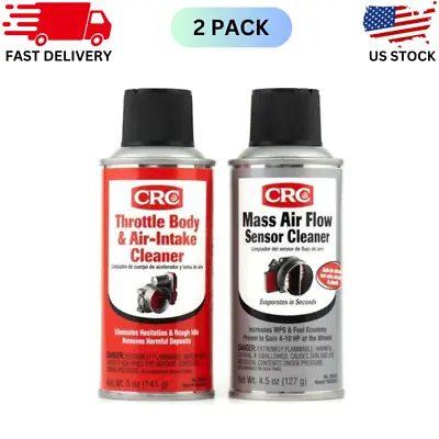 CRC 05111 MAF Mass Air Flow Sensor & Throttle Body Intake Cleaner Twin Pack Kit • $16.99