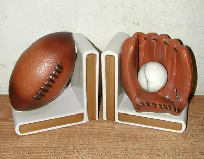 Vintage Lefton Ceramic Baseball Glove/ball And Football Bookends • $16.50
