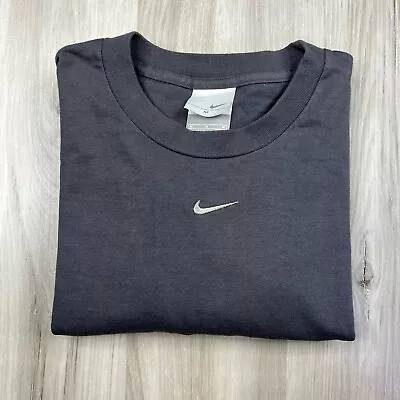 Vintage Nike Center Swoosh Long Sleeve T-Shirt Size M Medium Gray Y2K Clean • $39.95