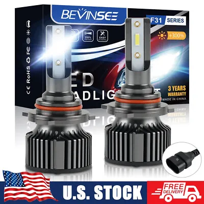 BEVINSEE 9006 LED Headlights Conversion Kit Fog Lamps High Low Beam 2x HB4 Bulbs • $9.99