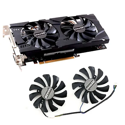 $35.18 • Buy 1 Pair Cooling Fan Replacement Fan Radiator DC 12V For INNO3D GTX1060 3GB X2