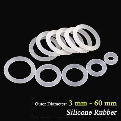 Metric O.D= 3mm To 60mm O-Rings Clear Silicone Rubber Seals Washers For Hardware • $134.85