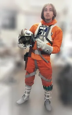 Luke Skywalker Hoth Rebel Pilot Orange X-wing Jacket Replica With Knife Pleats • $350