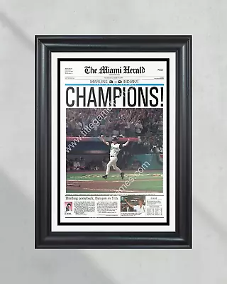 1997 Florida Marlins World Series Champions Framed Front Page Newspaper Print • $69.99