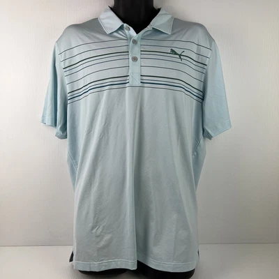 $39.99 • Buy Puma Golf Striped Polo Shirt Mens L Blue/Green 62/79