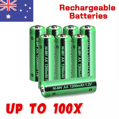 10-100pc AA Rechargeable Batteries 1.2V 1200mAh Ni-MH For Solar Garden Lights AU • $23.45