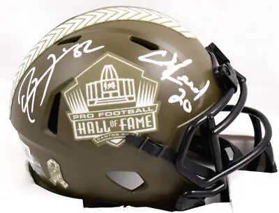 Ed Reed Ray Lewis Signed HOF Salute To Service Speed Mini Helmet-Beckett W Holo • $329