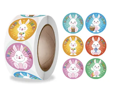 Happy Easter Stickers Bunny Egg Rabbit Thank You Labels Gift Craft Box Sticker • £2.99