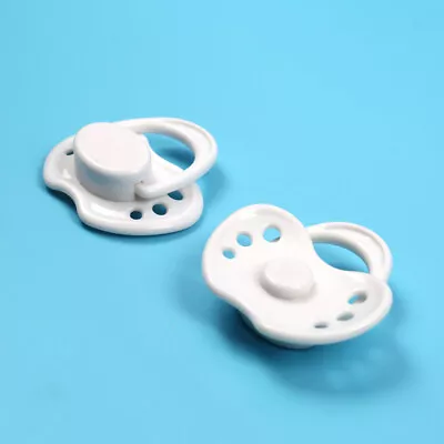 2x White Magnetic Dummy Pacifier For Reborn Baby Dolls Accessory DIY Supply Gift • £5.99