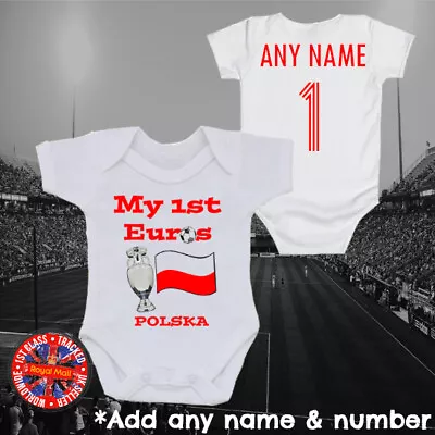 Poland Polska My First Euros Personalised Football Bodysuit Boys Girls Babygrow • £9.99