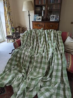 £400 • Buy Massive Colefax And Fowler Eaton Check Green Curtain (1 Of 6)