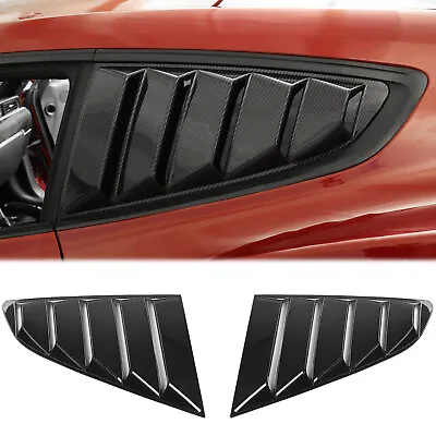 Carbon Fiber Quarter Rear Window Louver Vent Cover Trim For Ford Mustang 2015+ • $51.99