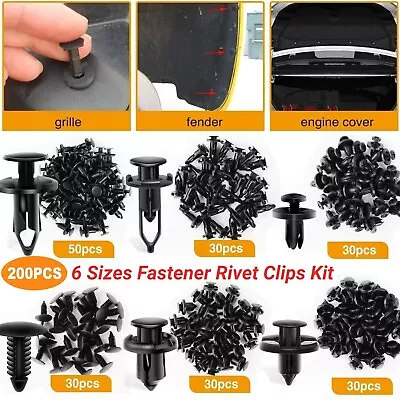 200Pcs Car Body Fastener Plastic Trim Clips Push Rivets Panel Fender Retainer US • $9.09