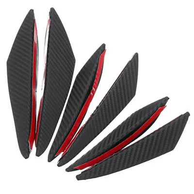 6pc Universal Carbon Fiber Look Auto Car Front Bumper Fins Spoiler Canards Refit • $11.81