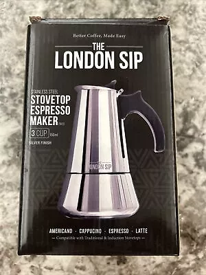 London Sip Stainless Steel Stove-Top Espresso Maker Coffee Pot 3 Cup 150ml • $14.95