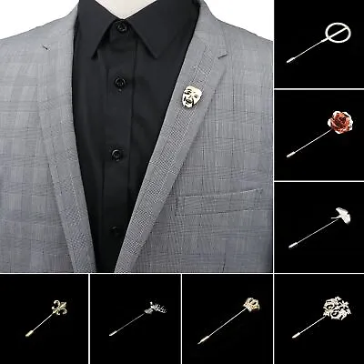 Chic Men's Lapel Pin - Mask Leaf Flower Brooches Design For Suit Shawl Hat Shirt • $7.84