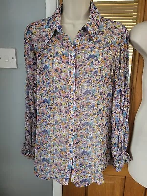 Zara Ditsy Floral Floaty Sheer Top Blouse Size M 12 • $4.92