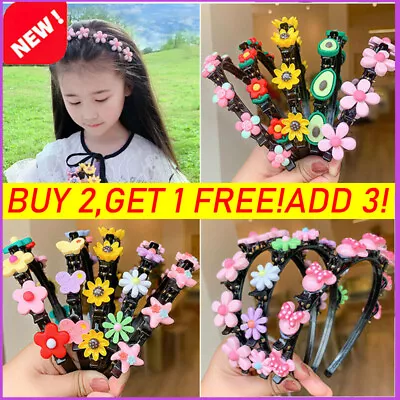 Girls Hair Band Sweet Princess Hairstyle Hairpin Cartoon Headbands With Clips • £3.42