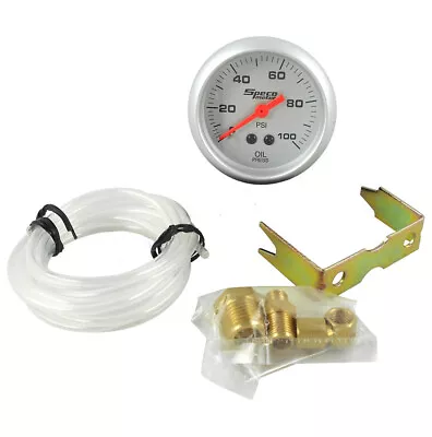 Speco Meter Automotive Mechanical Oil Pressure 2  Gauge Silver Face #524-16 • $42.95