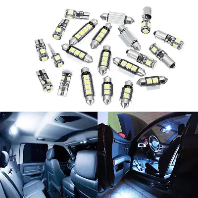 21Pcs Car Interior Accessories White LED Light Dome Map License Plate Lamp Bulbs • $21.55