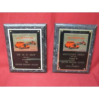 Pair Of Vintage Car Show  Top 25 In Show  Place Award  Plaques • $25.49