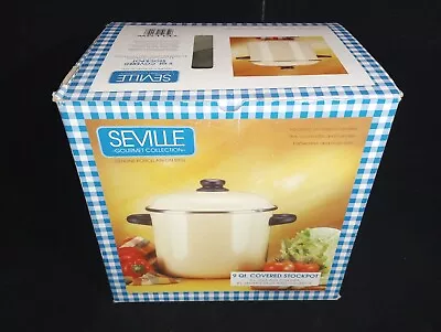 Seville Megaware Porcelain On Steel 9 Qt Covered Stockpot Electric Gas Stove • $100