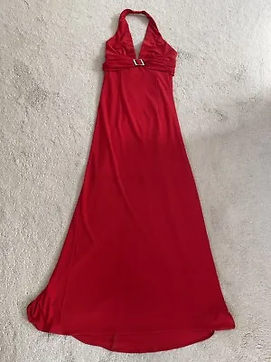 Dave & Johnny By Laura Ryner Red Halterneck Special Occasion Dress Size 6 • £12.99