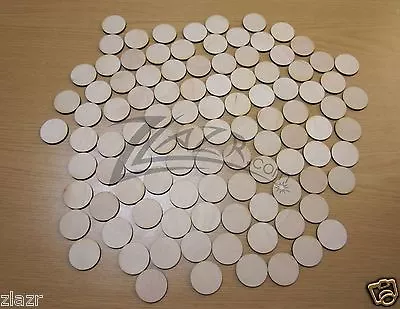 (50) 1 X1/8  Wooden Circle Disc Flat Natural Hard Wood Base Round USA MADE! • $5.99