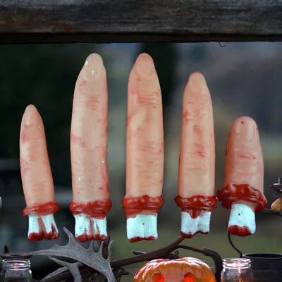 5 Pcs Bloody Fake Fingers Severed Fingers Halloween Party Decorations • £7.55