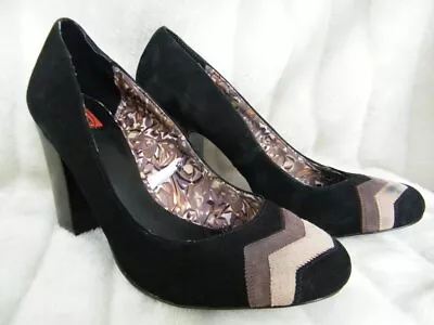 Missoni Target Black Brown Chevron Suede Pumps 9.5 • $19.99