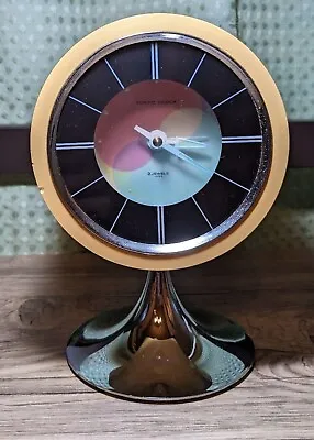 VINTAGE TOKYO TOKEI Wind Up Tulip Pedestal Clock Mid-century Space Age Japan • $129.99