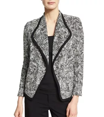 Vince Women's 2 Drape Front Boucle Blazer Jacket Open Front Woven Knit Pockets • $23.99