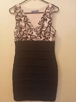 $29.99 • Buy Mie Mie Size 8 Black And Beige Cocktail Dress