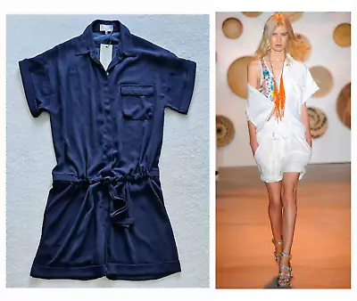 ADAM LIPPES Runway Perfect Travel! Goop Favorite Easy Luxe Shorts Romper $595 8 • £164.07