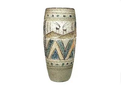 Tiles Of Persia Handmade And Hand Painted Vase Ceramic Khaki Green Round Mouth • £7.99