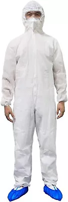 Disposable Coveralls Protective Suit Large White Light Duty General Use • $12.99