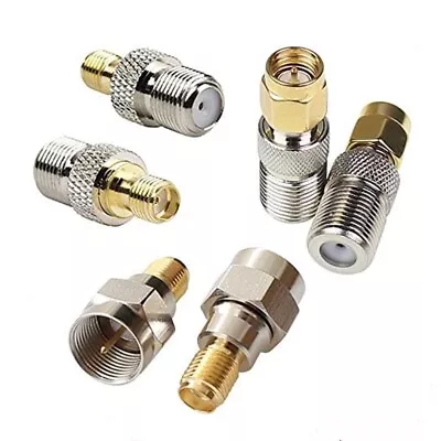 2 Sets 6 Pcs F Type To SMA Male Female Coax Connector Coaxial RF Adapter 50 Ohm • $8.59