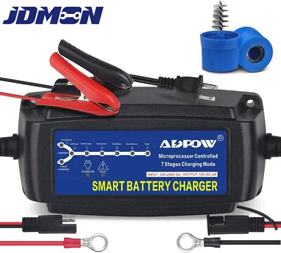 Battery Charger Maintainer 5A 12V Amp Volt Trickle RV Car Truck Motorcycle Mower • $18.99