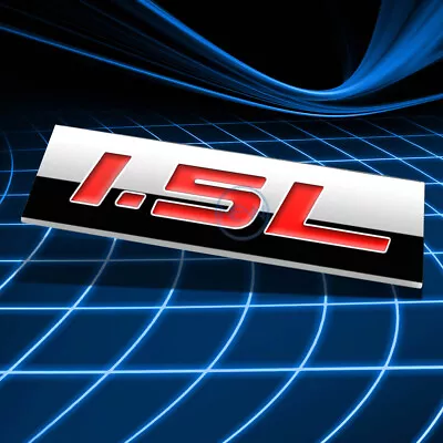 $6.68 • Buy Metal 3d Emblem Decal Logo Trim Badge Sticker Polished Chrome Red 1.5l 1.5 L